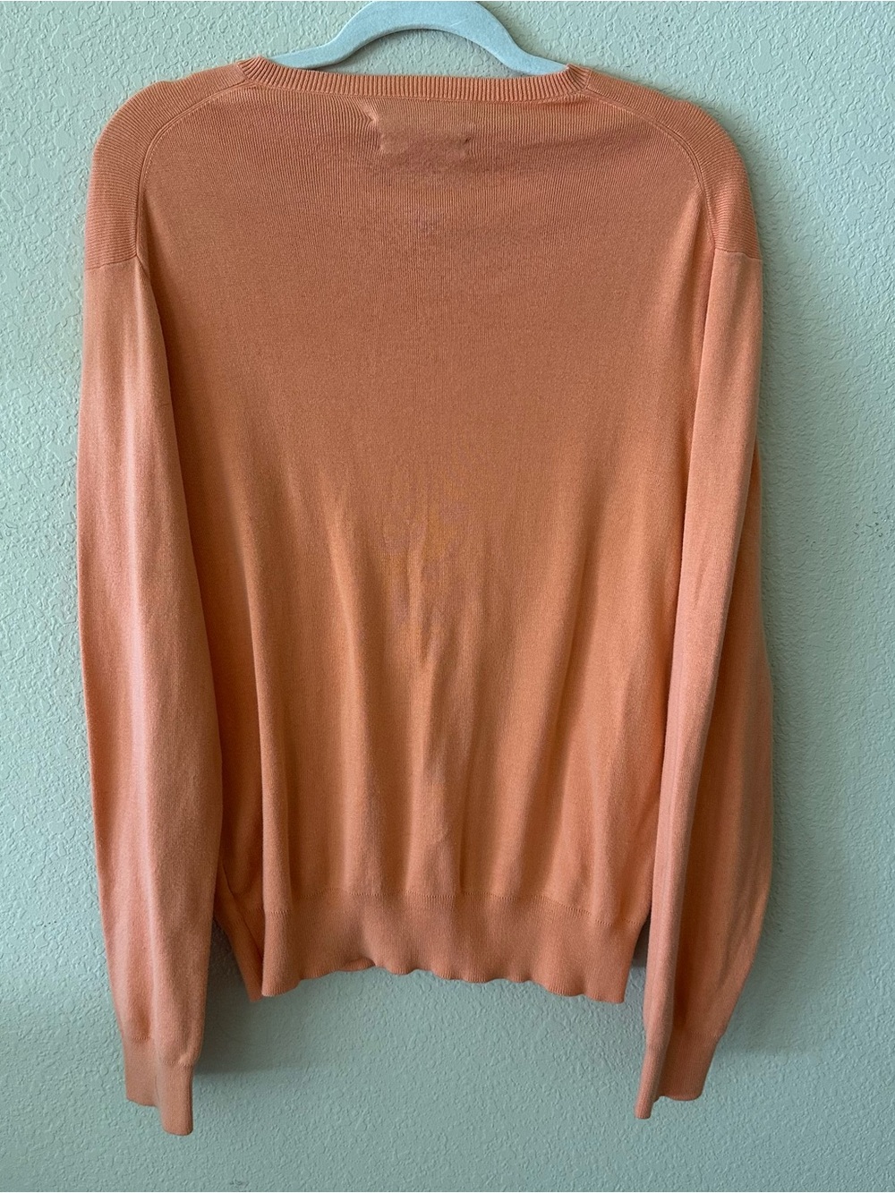 Polo Ralph Lauren Women’s V-Neck Preppy Old Money Sweater in Coral Peach M - Picture 3 of 4